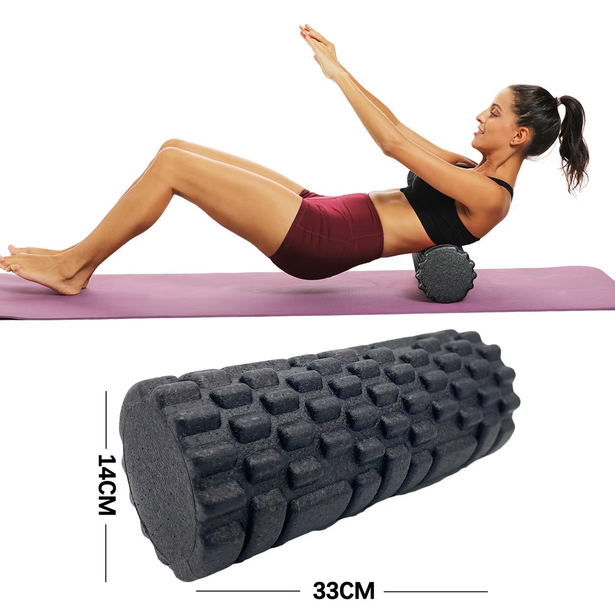Home Pilates Yoga - 30/33 см фитнес-ролик для йоги, массажный